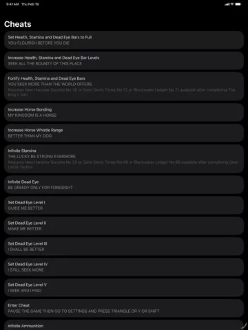 All Cheats for RDR 2