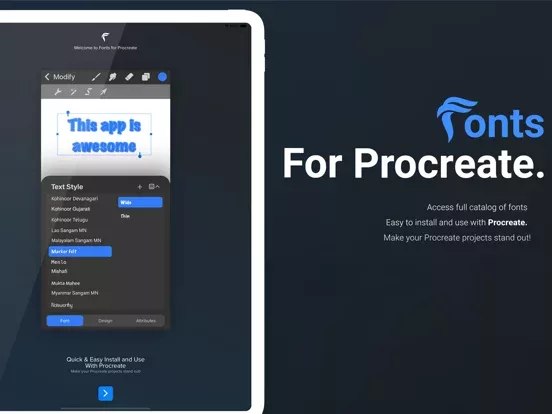 Fonts for Procreate