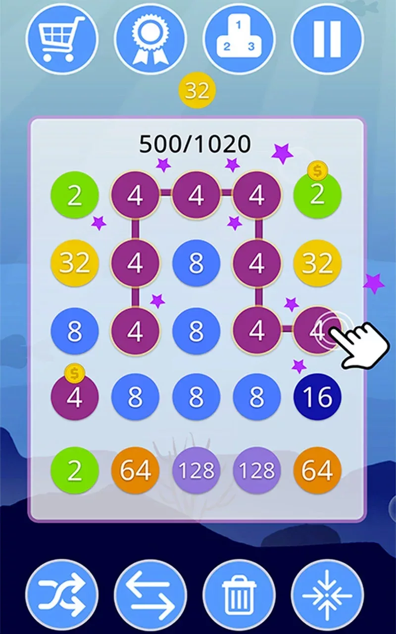 2-4-8 : link identical numbers