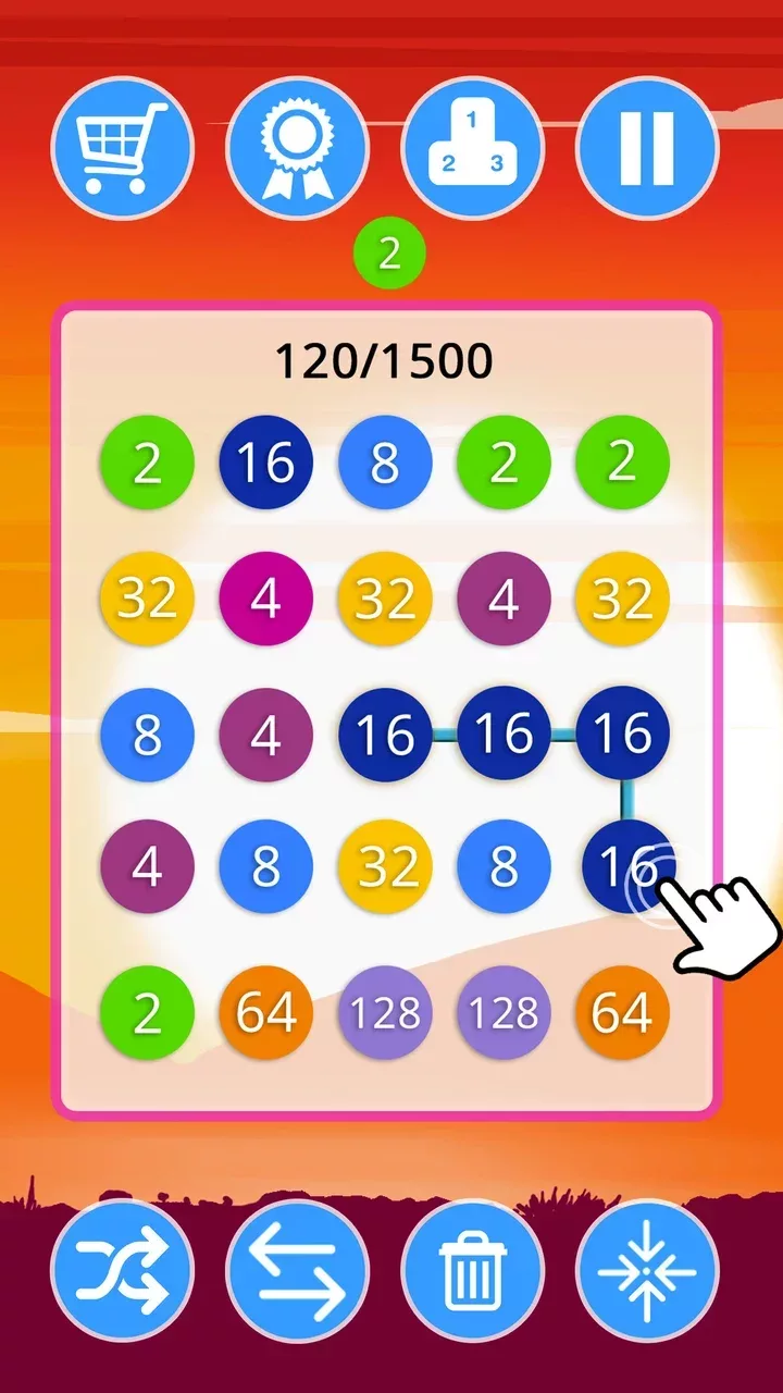 2-4-8 : link identical numbers