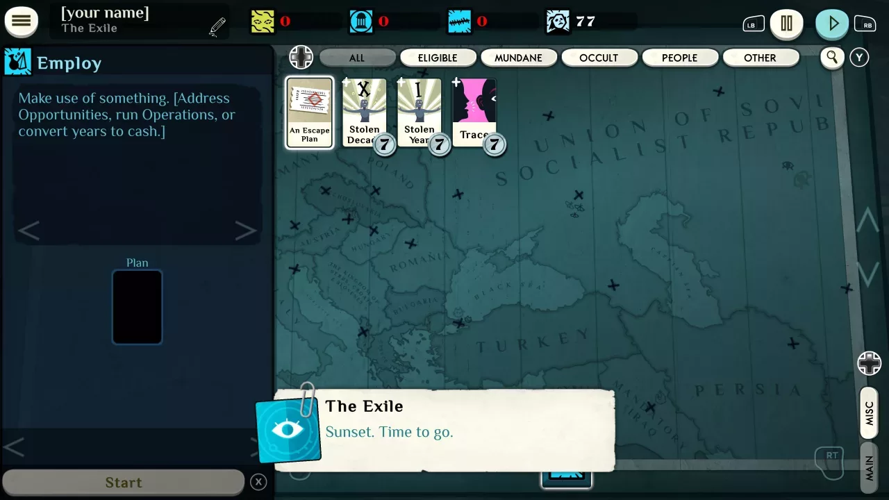 Cultist Simulator: The Exile