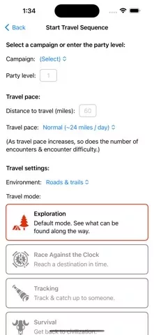 5e Travel Sim