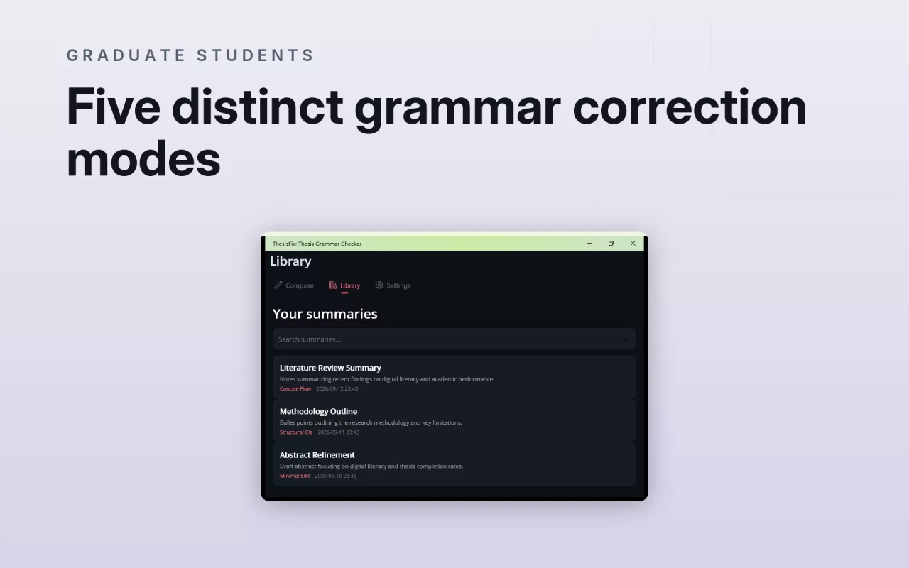 ThesisFix: Thesis Grammar Checker