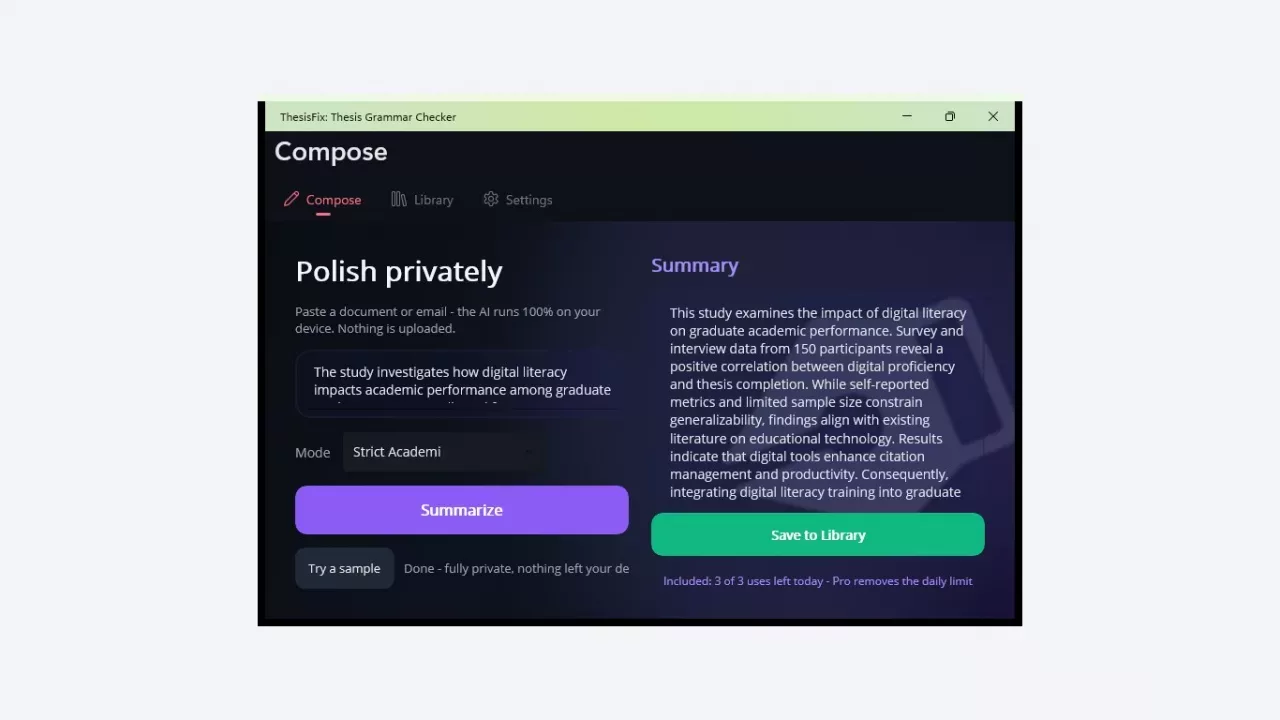 ThesisFix: Thesis Grammar Checker